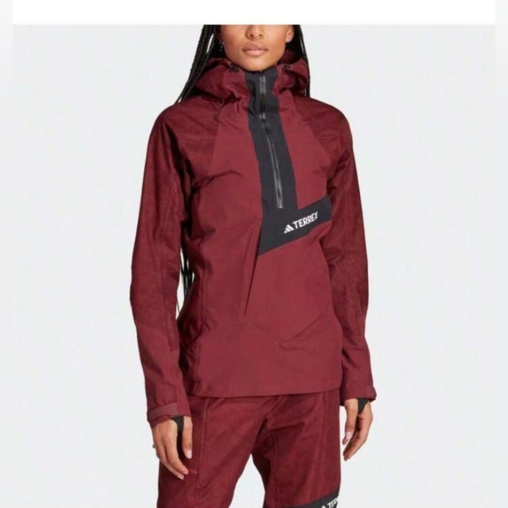 $380 adidas TERREX Techrock RAIN.RDY Waterproof Anorak Hiking Women jacket only